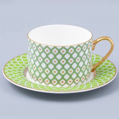 Чайная пара 250 мл ф-ма Идиллия рис. Лайм 1 костян.фарфор 81.31119.00.1 ИФЗ_1600759