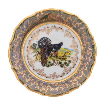 Охота зеленая Мария-тереза тарелка 17 см     6 шт, Repast Чехия 55686_9709177