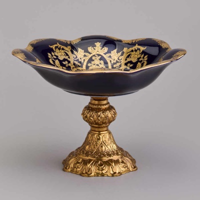 ФРУКТОВНИЦА НА НОЖКЕ 29*29*21 см фарфор/бронза 46-1378_8414797