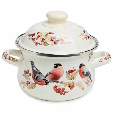 КАСТРЮЛЯ  2,0 л ЭМАЛИРОВ. С ЭМАЛ.КРЫШКОЙ серия 