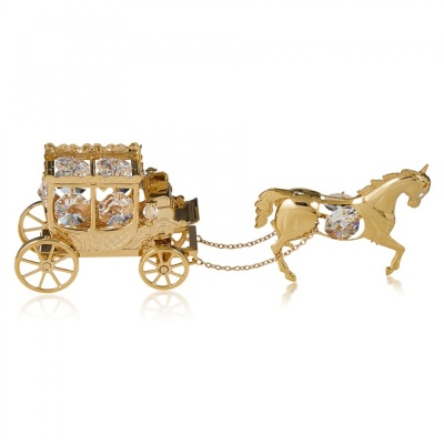 M-U-5081  Карета с лошадью и 7-ю прозрачными хрусталиками 7х3,2х5,3 см_6902110
