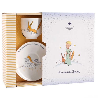 Кофейная пара 180мл  ф-ма Ландыш рис. Маленький Принц и Лис костяной фарфор  81.27753.00.5 ИФЗ_16008