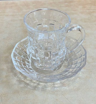 Чайная пара (армуд) 150 мл (1шт) h-8 см. d-7 см, блюдце -12,2 см.   Bossa Nova AS-dekor _2700162