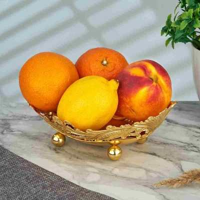 M-UF-812166S/LG  Фруктовница 20*13,5*7 см. металл (золото)_6901760