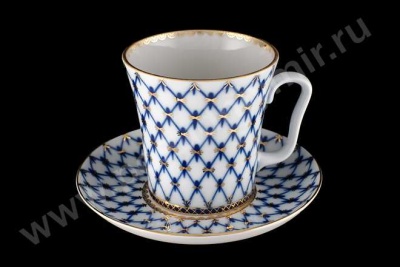 Бокал с блюдцем Ленинградский Кобальтовая сетка 81.13955.00.1 (ЛФЗ)_1600208