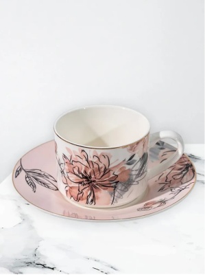 Чайный набор 1 персону 2 предм. Розали, (нью бон) Jewel  ПС0026-03/1