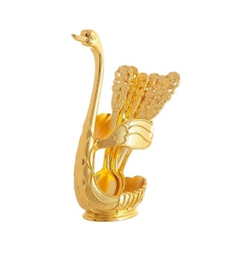 Набор ложек на подставке   3.8*6.5*12.5 золото, (6 шт), 63671_9709456