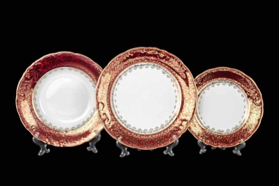 Красный лист Мария-тереза набор тарелок  18 предм.(19,23,25см) Repast Чехия 65090_9709212