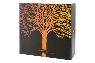 Набор: 4 тарелки 21х21см (чёрный) 