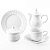 0000 Берналотт Чайный сервиз на 6/22 предм. Недекорированный, Concordia Lesov Чехия 30312_3205733