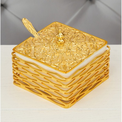 M-BC-238831  Сахарница с ложечкой, 10*10*8,5 см._6902029