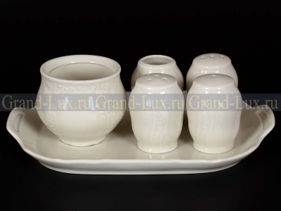 Бернадот Ивори 0000 Набор для специй 6 предметов (слоновая кость  недекорированный) Thun Чехия 28930