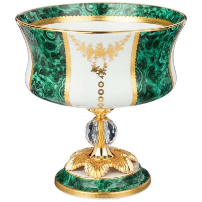 ВАЗА ДЛЯ ФРУКТОВ НА НОЖКЕ 26*26*27 см  (Фарфор/Стекло/Металл) 46-1365_8413370