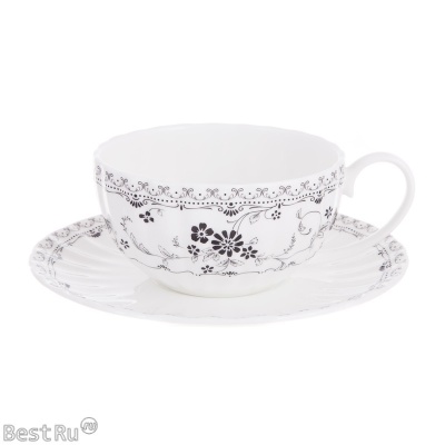 Н 1132000 ДЭЙЗИ БЛЭК н-р 370мл чашка чайная с блюд. 1/2 HATORI (Freydis) Австрия 12879_3205348