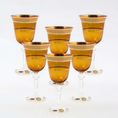 40707/PP/220/S Кристина Набор бокалов для вина   220мл (6 шт) AMBER Star Crystal Чехия 32030_9707950