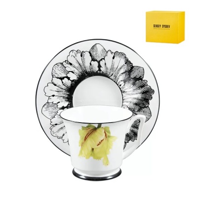 Чайная пара 210мл ф-ма Юлия  рис. Сысоев Волшебный сад II костян фарф. 81.30913.00.1 ИФЗ (ЛФЗ)_16007