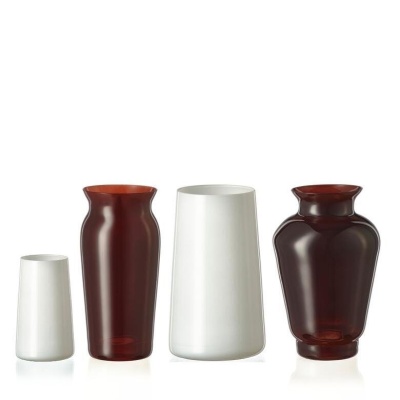 Набор  мини ваз, цвет D5352  4шт.,цвет белый и темно-коричневый Богемия Чехия 76217_9709414