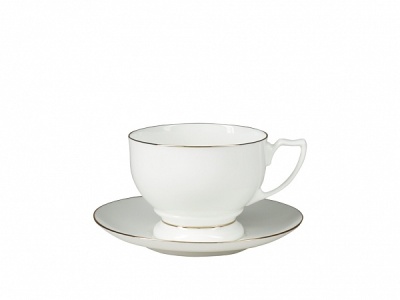 Чашка с блюдцем чайная 340 мл. ф. Жемчужина рис. Золотая лента арт. 81.26222.00.1 (ЛФЗ)_1600636