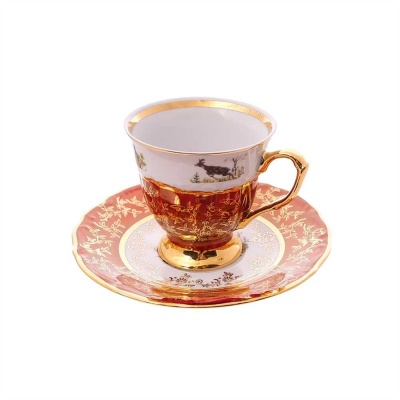 Охота красная Мария-тереза кофейная пара (6 шт) Repast  Чехия 64450_9709206