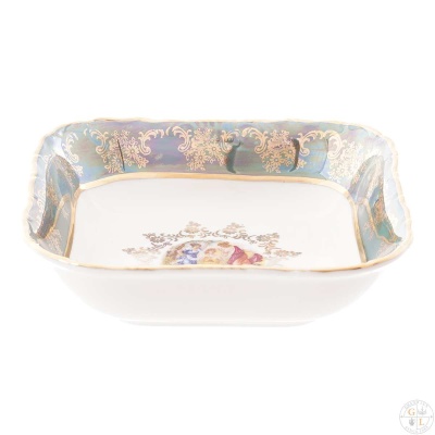 Мадонна Зеленая Салатник квадратный 16см  Фредерика Карлсбад (Carlsbad) Чехия 39566_9706621