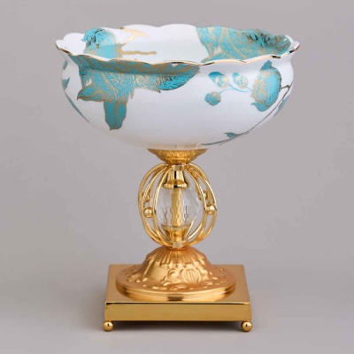 ФРУКТОВНИЦА НА НОЖКЕ 20*20*22,5 см фарфор/металл 46-1385_8414799