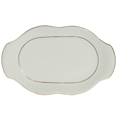 B014 Камелия блюдо овальное 28см  декор 