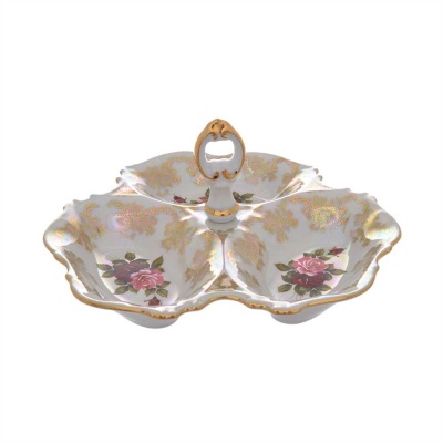 Менажница 19 см  Роза перламутр Квинс Корона (Queens Crown) - Чехия 56299_9709182