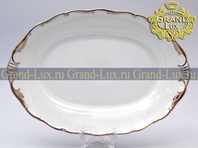Блюдо овальное 32 см Анжелика Отводка платина_9704338
