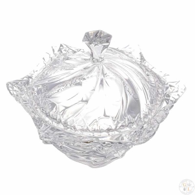 Конфетница с крышкой 20 см  Flamenco Icecut Богемия Чехия 37017_9707233