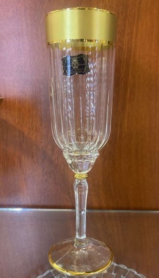 Florian фужер для шампанского  210 мл (6шт) /матовая полоса золото/ Bormioli Rocco Италия 66606