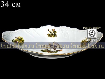 1011 Бернадотт Охотничьи сюжеты (Охота) Блюдо для хлеба 34 см Чехия 11117_3200074