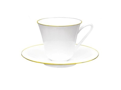 Чайная пара 200 мл  костяной фарфор ф. Сад рис. Золотой кантик  81.19124.00.1 (ЛФЗ)_1600732