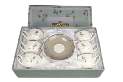 Чайная пара 270 мл Птичий двор, (набор 6шт) (фарфор new bone),Подарочн. Упаковка  Jewel ПС0043-03_92