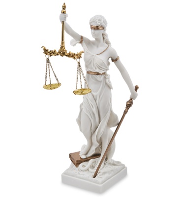 WS-556/ 4 Статуэтка ''Фемида - богиня правосудия'' 30см полистоун Veronese 9071_7802849