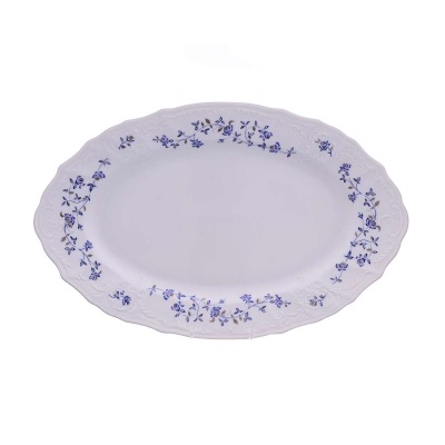 Блюдо овальное Bernadotte Васильковый узор 34 см Thun Чехия  08542_9705631