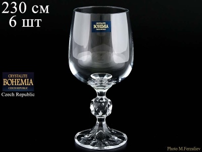 40149/000/230 Клавдия бокал для вина 230мл (6шт) Богемия Чехия 16600_9703781