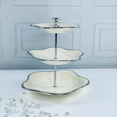 118-134 Трехъярусная этажерка MULTICOLOR в подарочной упак. Фарфор Lenardi