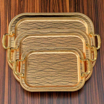 Поднос метал. прямоугол. 46*37 см с ручками_6902003