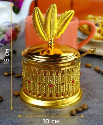 Сахарница c ложкой , 10*15 золото RM020601-G Repast 63659_9709248