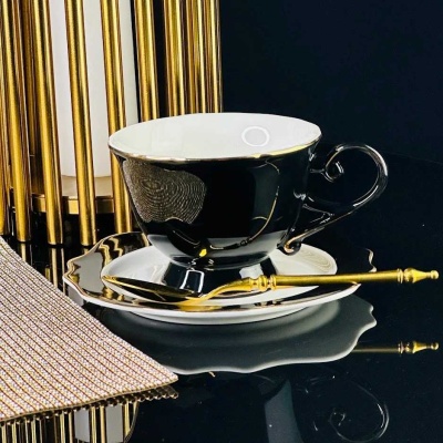 109-192 Чайный набор 12пр.240 мл  NOIR в подарочной упак. Фарфор Lenardi_5000624