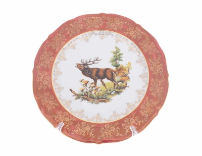 Охота красная Мария-тереза тарелка 27 см (6 шт), Repast Чехия 64449_9709205
