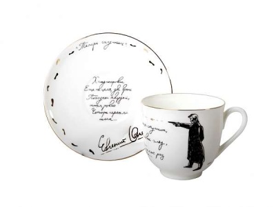 Чайная пара 180мл ф-ма Ландыш рис. Дуэль костян.фарф. 81.22809.00.1  ИФЗ (ЛФЗ)_1600775