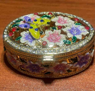 3SK57 Шкатулка со стразами Цветы_1902063