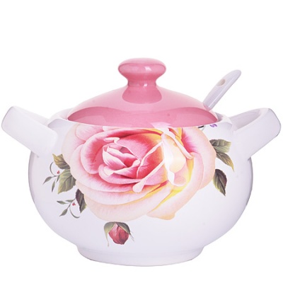 25646 Сахарница  375мл с ложкой 