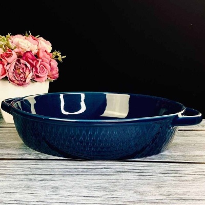 118-085 Овальное блюдо для запекания 33см в подарочной упак. Фарфор Lenardi