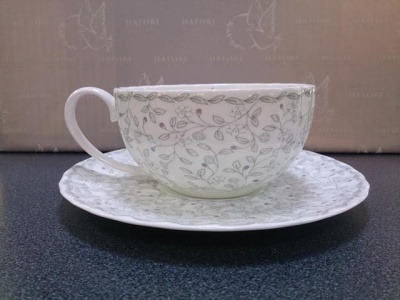 Н 1060000 Джулия ГРЭЙ н-р 370мл чашка чайная с блюдцем 1/2  (СВЧ) HATORI  (Freydis) Австрия 12741_32