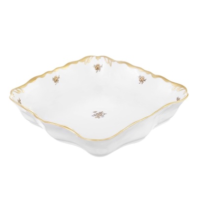 ЗР Салатник квадратный 23см Золотая роза Квинс Корона (Queens Crown) - Чехия 46657_9709164