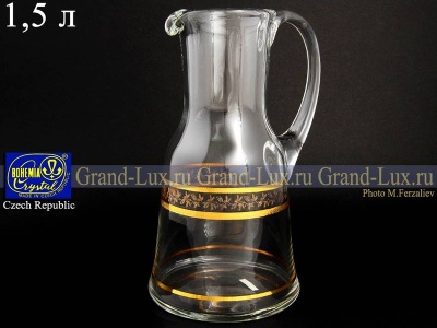 1694/1500/43081 Графин 1.5 л Золотой лист V-D, Богемия Чехия 27616_9704033