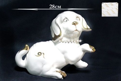107-111 Статуэтка   Собака  28см. в подарочной упак. Фарфор Lenardi_5000615