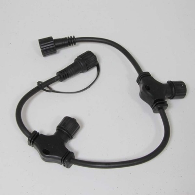 DL-70001 Разветвитель 3-х лучевой (внутри помещения и уличный), черный провод, 50см_6901872